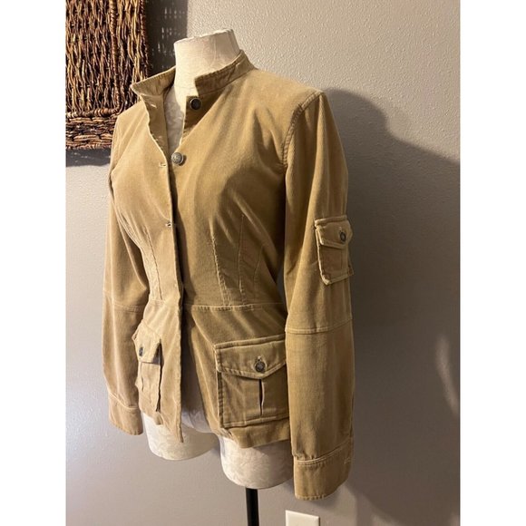 Anthropologie Ruth Corduroy Jacket Camel Brown 4 Small Stretch Cotton - Picture 4 of 11